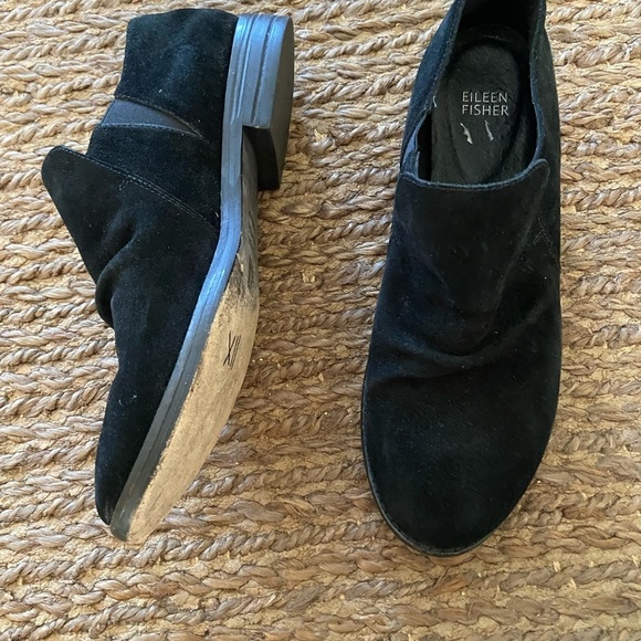 Eileen Fisher “Leaf “Bootie Black Suede Size 8 1/2, slip on - Picture 6 of 6